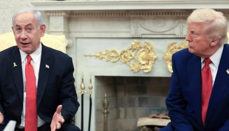 Israels Ministerpräsident Benjamin Netanyahu und US-Präsident Donald Trump (Bild: AP/AP ( via APA) Austria Presse Agentur)