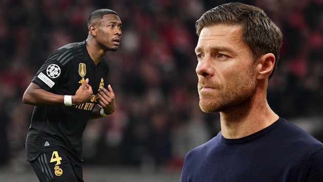 Xabi Alonso (r.) plant offenbar ohne David Alaba (l.).