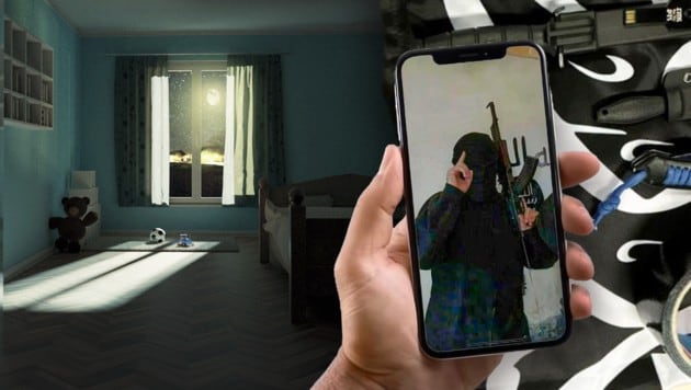 IS-Terroristen radikalisieren sich immer öfter im Kinderzimmer. (Bild: Krone KREATIV/LPD NÖ/LSE NÖ, BMI, stock.adobe.com)