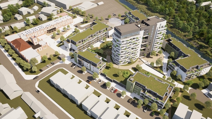 Blick aus der Vogelperspektive. So soll die „OSG-City“ ausschauen, wenn alles fertig ist.