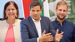 Von links: Doris Kampus (SPÖ), Hannes Amesbauer (FPÖ) und Alexander Melinz (KPÖ). 