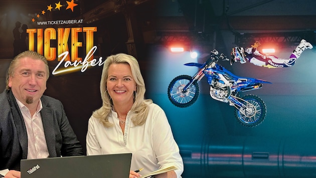 Thomas Dobmann und Sabine Weiler stehen hinter der Ticketzauber GmbH in Linz, deren Know-how auch beim Spektakel „Masters of Dirt“ im Einsatz war.