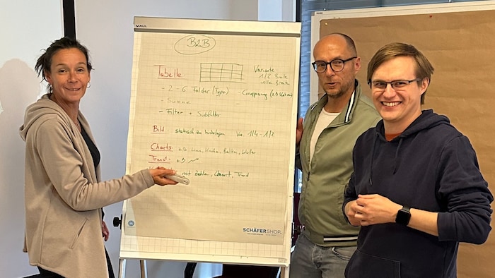 Denise Simon, Andreas Preishuber und Christoph Burger (re.) packten bei der Umsetzung tatkräftig mit an. 