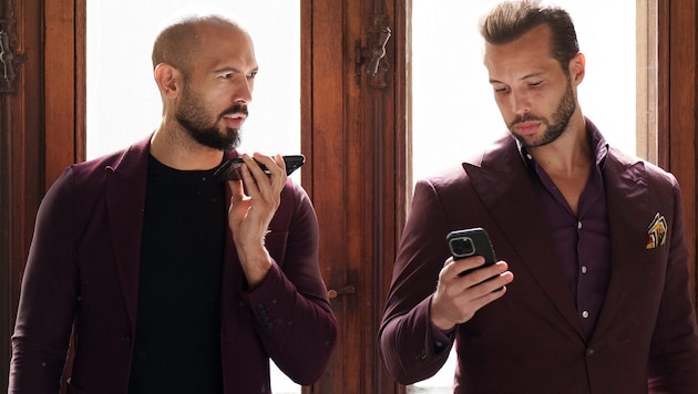 Andrew Tate (links) und sein Bruder Tristan sind in insgesamt 21 Punkten angeklagt.