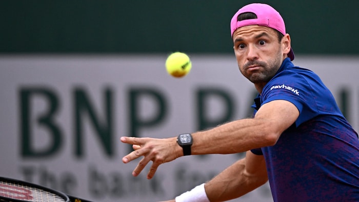 Grigor Dimitrov während seiner Partie gegen Ethan Quinn. Kurz darauf war Schluss ...