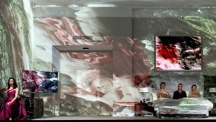 Ein graues Hotelzimmer erlebt in „Hotel Metamorphosis“ so manche bunte Verwandlung.