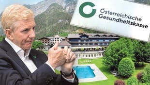 Im idyllischen Superior-Hotel trafen sich die ÖGK-Manager das fünfte Jahr en suite zum Seminar. ÖGK-Chef Peter McDonald übernahm die Kasse erst heuer. (Bild: Krone KREATIV/Brandlhof, Mario Urbantschitsch, Werner Kerschbaummayr)