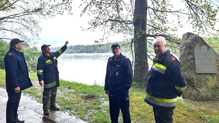 Hans Ruthner zeigt auf jenen Baum, von dem er vor zwölf Jahren gerettet wurde. 