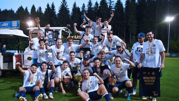 Der Zug hat keine Bremse: Velden feierte ausgelassen den Titel.