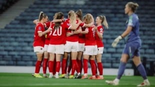 Österreichs Frauen bejubelten in Glasgow einen wichtigen 1:0-Sieg. (Bild: ÖFB|Jasmin Walter)