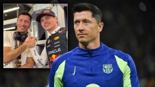 Robert Lewandowski war nur einer von etlichen Fußball-Stars bei der Formel 1. (Bild: AFP/APA/PIERO CRUCIATTI, Instagram/_rl9)