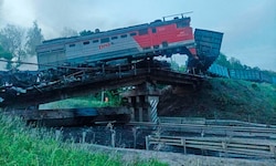 Der Ort des Brückeneinsturzes auf einem Bild, das die russischen Behörden veröffentlicht haben.