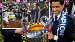 Nasser Al-Khelaifi darf einen großen Pokal stemmen – vor fast 30 Jahren war er davon weit ...
