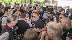 Großer Bahnhof für Arnold Schwarzenegger am Sonntag am Thalersee bei Graz
