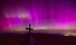 Polarlicht am Hochwechsel in der Steiermark Anfang Jänner
