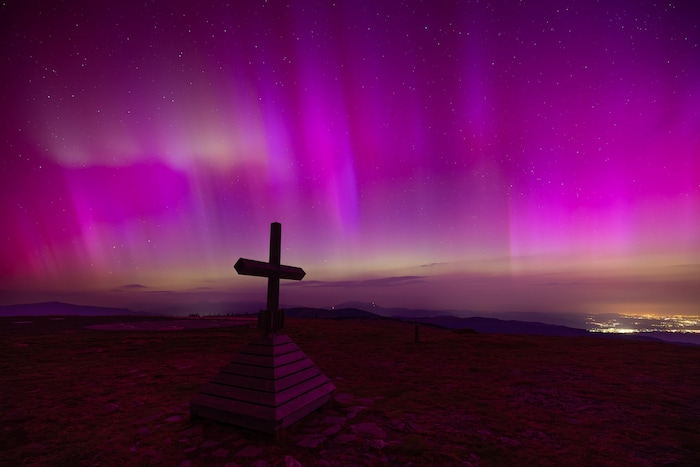 Polarlicht am Hochwechsel in der Steiermark Anfang Jänner