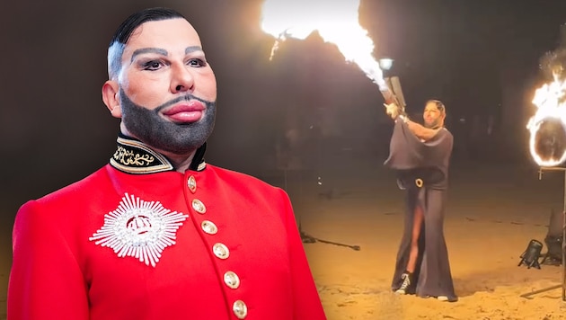 Glööckler weiß, wie man feiert! Dass sein 60. „gigantisch“ wird – und mit Flammenwerfer statt Feuerwerk – war bei Harald Glööckler doch irgendwie klar!