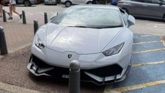Dieses Foto löste in einer Facebook-Gruppe im britischen Torquay einen Sturm aus: Ein Lambo quer ...