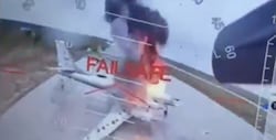 Zahlreiche Bomber brennen nach dem Drohnenangriff. (Bild: Screenshot x.com/ChristopherJM)