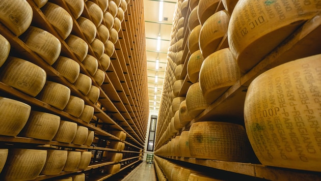 Parmigiano Reggiano ist eine der härtesten Käsearten und ist nach der Stadt Parma in der Emilia-Romagna benannt. 