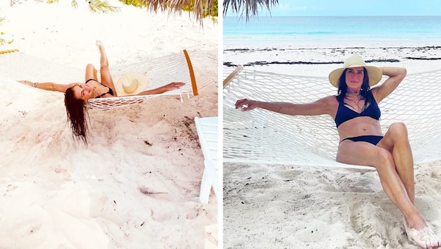 „Im Paradies aufgewacht ... und in einem neuen Lebensjahrzehnt!“ Brooke Shields strahlt im Bikini und zeigt mit einem breiten Lächeln: „Das ist 60!“