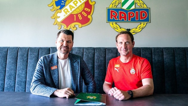 Thomas Sageder (re.) wird Co-Trainer bei Rapid