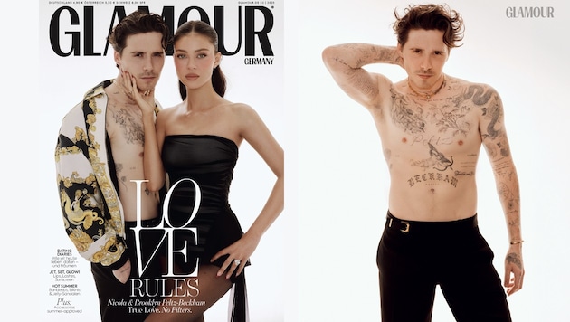 Brooklyn und Nicola Peltz-Beckham zeigen in einer exklusiven, verliebten Fotoserie für „Glamour“, wie tief ihre Liebe wirklich geht! Ein besonders intimer Schnappschuss –  enthüllt ein Tattoo, das Brooklyn seiner Liebsten gewidmet hat: Er trägt den gemeinsamen Familiennamen „Peltz-Beckham“ für immer unter der Haut!