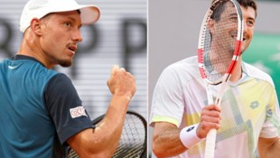 Filip Misolic (li.) und Sebastian Ofner sind derzeit auf Erfolgskurs. (Bild: Krone KREATIV/EPA/YOAN VALAT; GEPA/Michael Riedler)