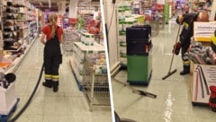 Die FF Kapfenberg-Diemlach pumpte Wasser aus einem Supermarkt ab.