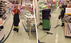 Die FF Kapfenberg-Diemlach pumpte Wasser aus einem Supermarkt ab.