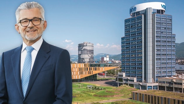 Die Voestalpine – hier Vorstandschef Herbert Eibensteiner – erzielte im Geschäftsjahr 2024/25 ein solides Ergebnis. (Bild: Krone KREATIV/voestalpine (2))