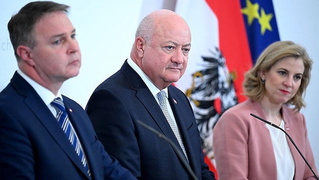 Die Partei von Außenministerin Beate Meinl-Reisinger könnte das Vorhaben von SPÖ und ÖVP (im Bild Vizekanzler Andreas Babler und Kanzler Christian Stocker) scheitern lassen.
