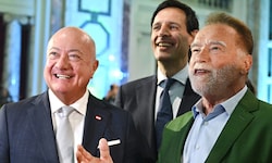 (v.l.n.r.) Bundeskanzler Christian Stocker (ÖVP), EU-Klimakommissar Wopke Bastiaan Hoekstra und ...