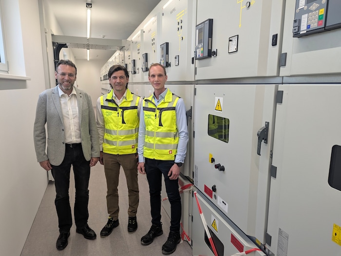 Vize-Bürgermeister Christian Gamsler, KNG-Bereichsleiter Jürgen Dörfler und Projektleiter Markus ...