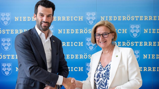 Landesvize Udo Landbauer (FPÖ) und Landeshauptfrau Johanna Mikl-Leitner (ÖVP): Bei ...