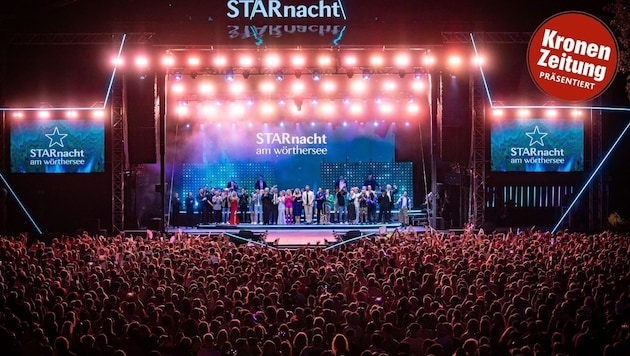 Beste Sicht von allen Seiten auf die Starnacht-Bühne in der Wörthersee-Ostbucht.