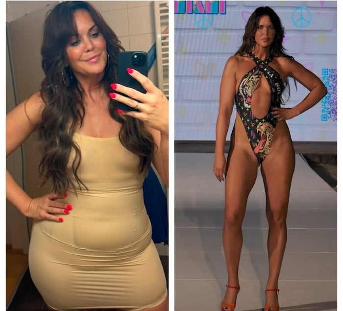 Vom Curvy-Model zur schlanken Schönheit im Badeanzug.