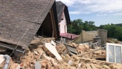Trümmerfeld nach der Explosion