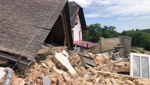 Trümmerfeld nach der Explosion (Bild: BF Graz)