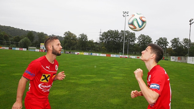 Steigt Marco Foda (r.) mit Pachern auf, trifft er nächstes Jahr auf seinen Ex-Klub Wildon mit seinem Bruder Sandro (l.). 