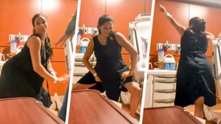 Herzogin Meghan zeigt sich beim Twerken kurz vor der Geburt von Prinzessin Lilibet. (Bild: Krone KREATIV/instagram.com/meghan)