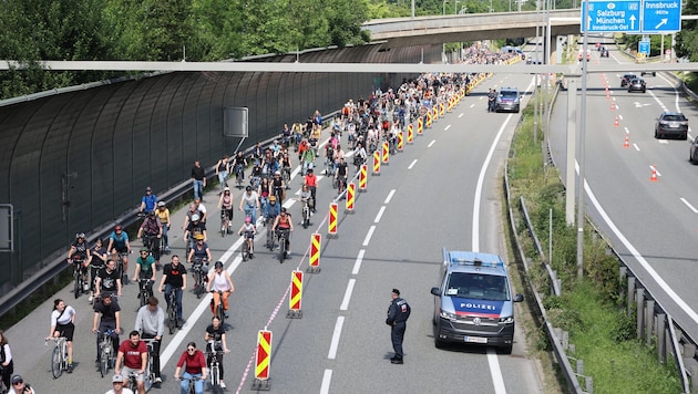 Bereits im Vorjahr wurde auf der A12 geradelt.