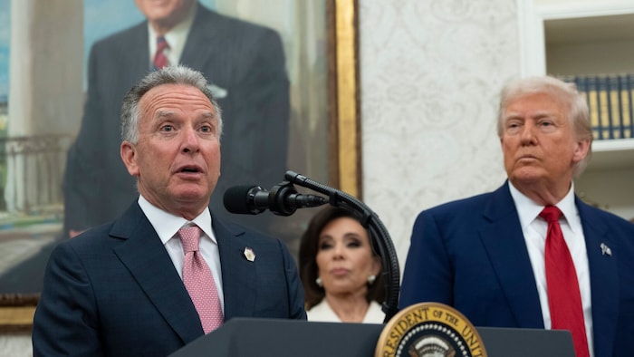 Der Sondergesandte Steve Witkoff mit US-Präsident Donald Trump