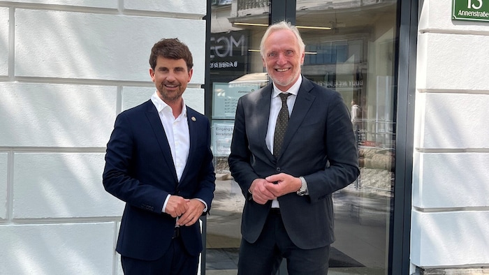 Clemens Matt (li.) und Günter Riegler am Donnerstag in Graz.
