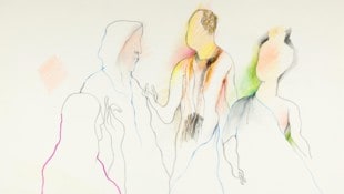 Oswald Oberhuber, Ohne Titel (Ausschnitt), 1994, Buntstift und Bleistift auf Papier