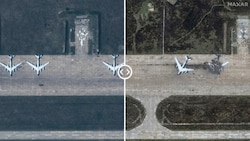 Aus Bombern wurden Wracks ... (Bild: AFP/Maxar Technologies )