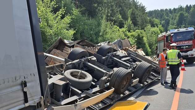Die Unfallstelle auf der A9