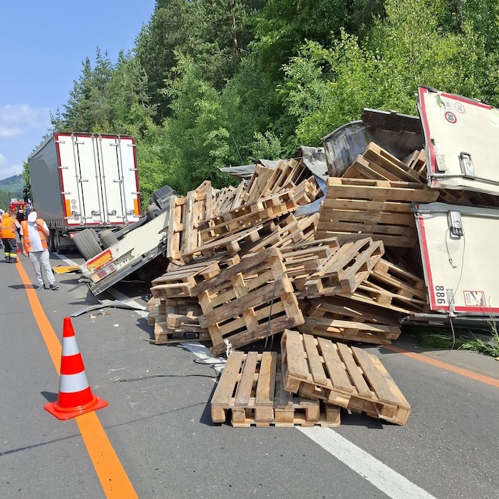 Die Unfallstelle auf der A9