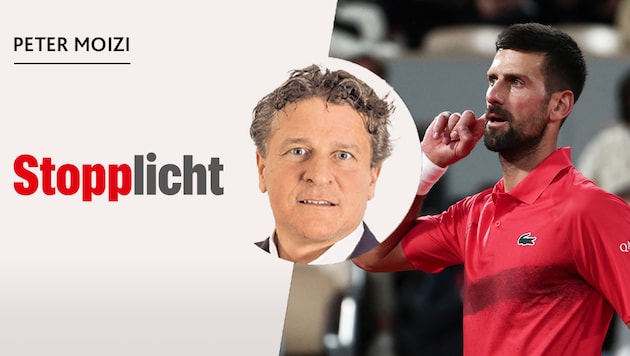 „Krone“-Sportchef Peter Moizi schwärmt von Novak Djokovic (re.).