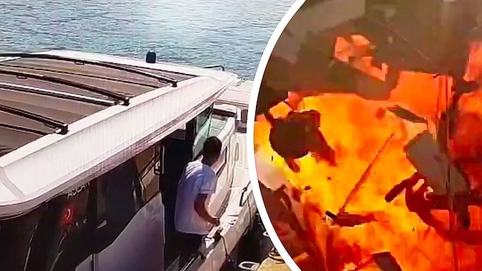 Wie durch ein Wunder haben zwei Menschen an Bord der Jacht die Explosion überlebt.